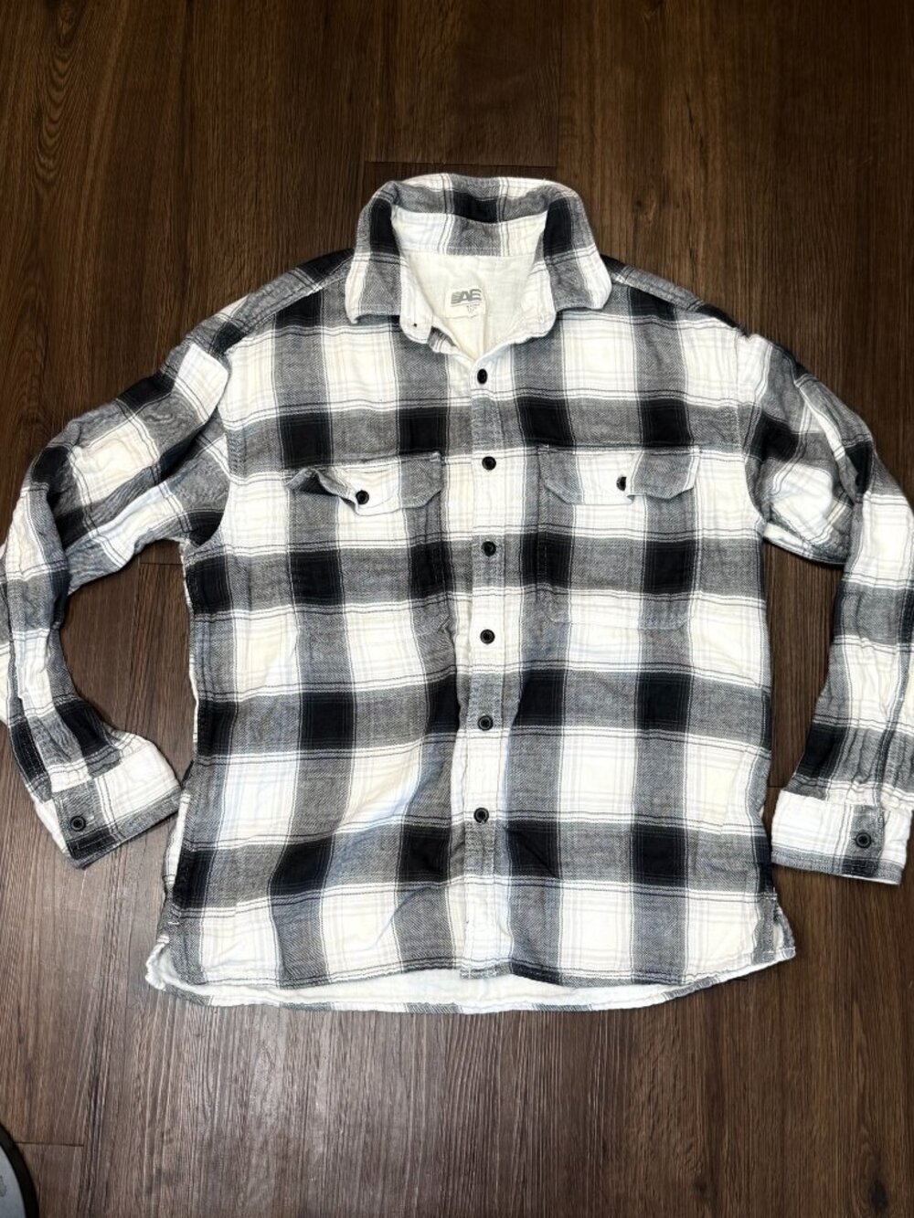 American Eagle Flannel Shirt Jacket Grunge Coastal Lumberjack M 3846
